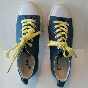 Free Choice,(by Elis) Women's Denim Sneakers Blue/Yellow Size 7.5
